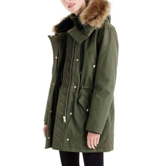 J. Crew Jackets & Blazers - J.Crew Perfect Winter Parka with Eco-Friendly PrimaLoft - Olive Green - Small